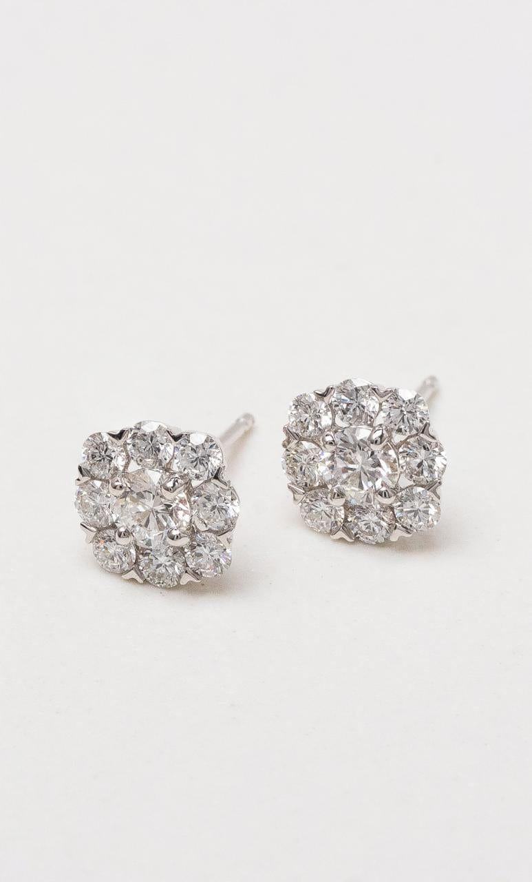 Hogans Family Jewellers 18K WG Diamond Cluster Stud Earrings