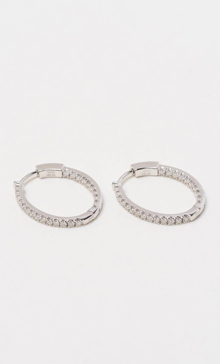 Hogans Family Jewellers 18K WG Diamond Huggie Earrings