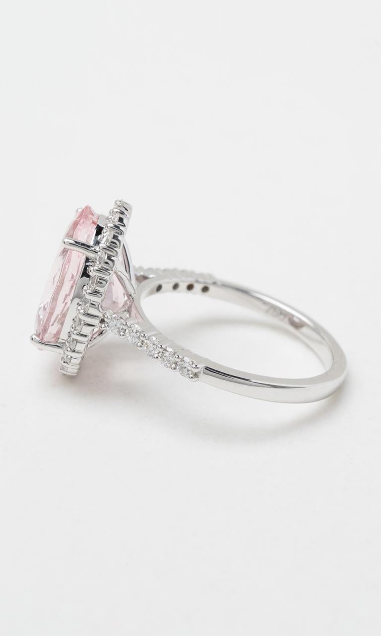 Hogans Family Jewellers 18K WG Morganite & Diamond Halo Ring