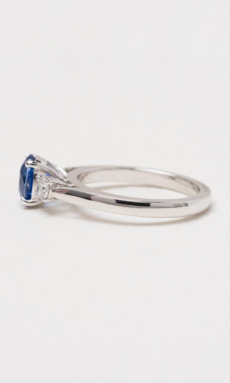 Hogans Family Jewellers 18K WG Oval Ceylon Sapphire Trilogy Ring