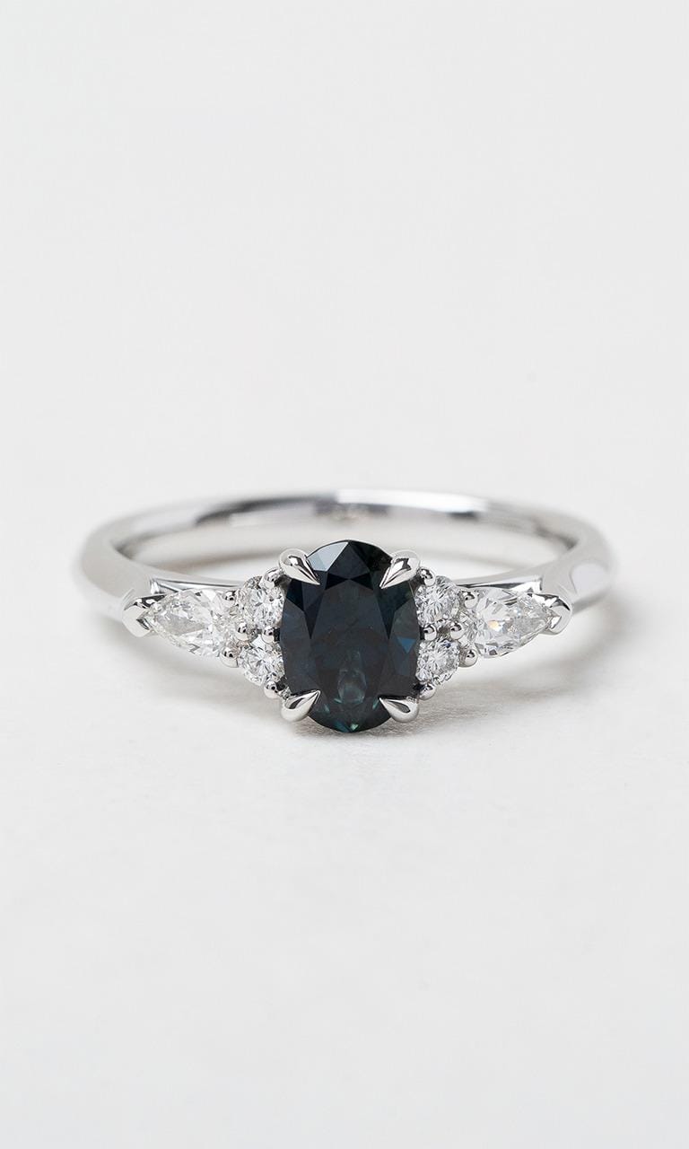 Hogans Family Jewellers 18K WG Oval Cut Australian Sapphire Trilogy Ring