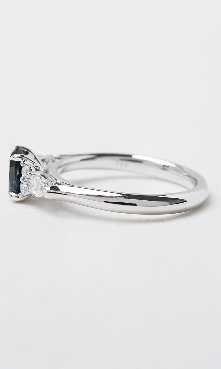 Hogans Family Jewellers 18K WG Oval Cut Australian Sapphire Trilogy Ring