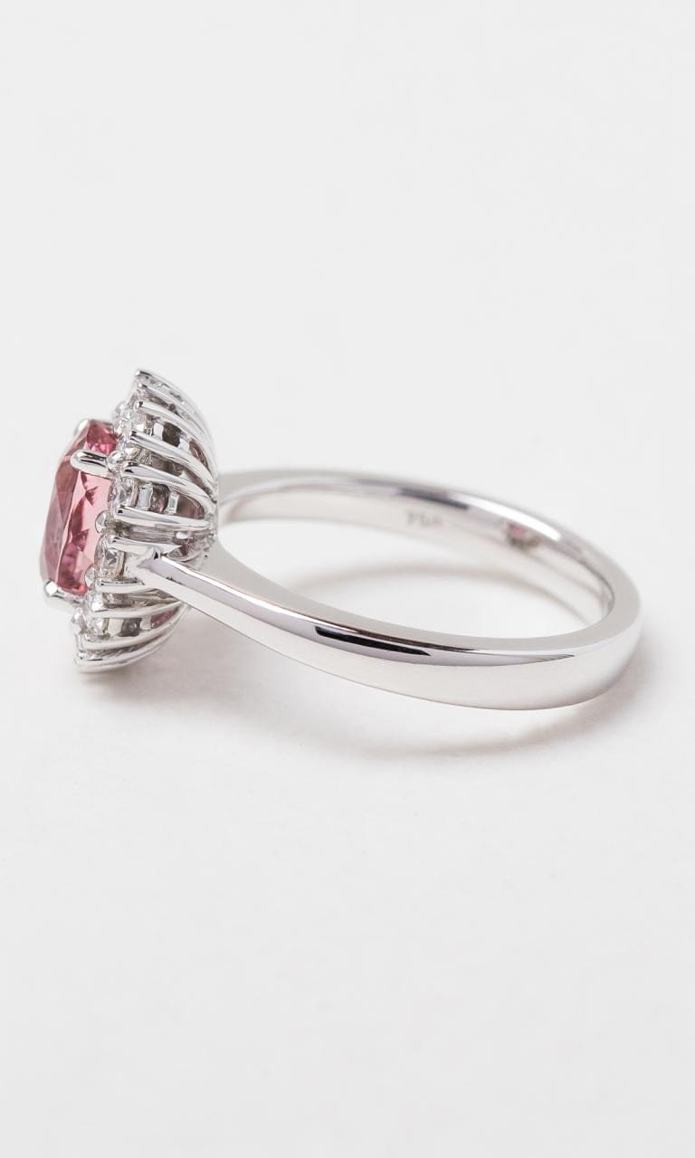 Hogans Family Jewellers 18K WG Oval Cut Tourmaline Halo Dress Ring