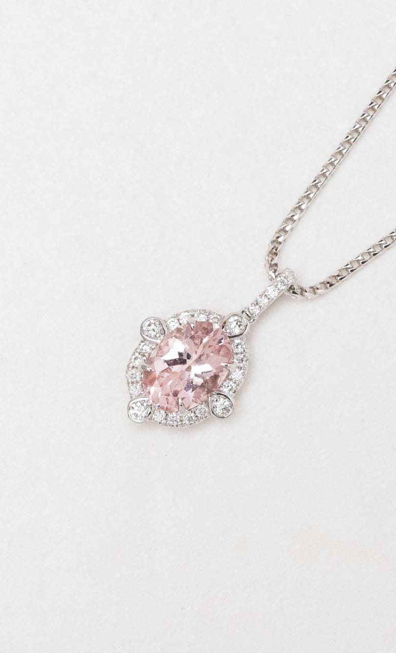 Hogans Family Jewellers 18K WG Oval Morganite Pendant