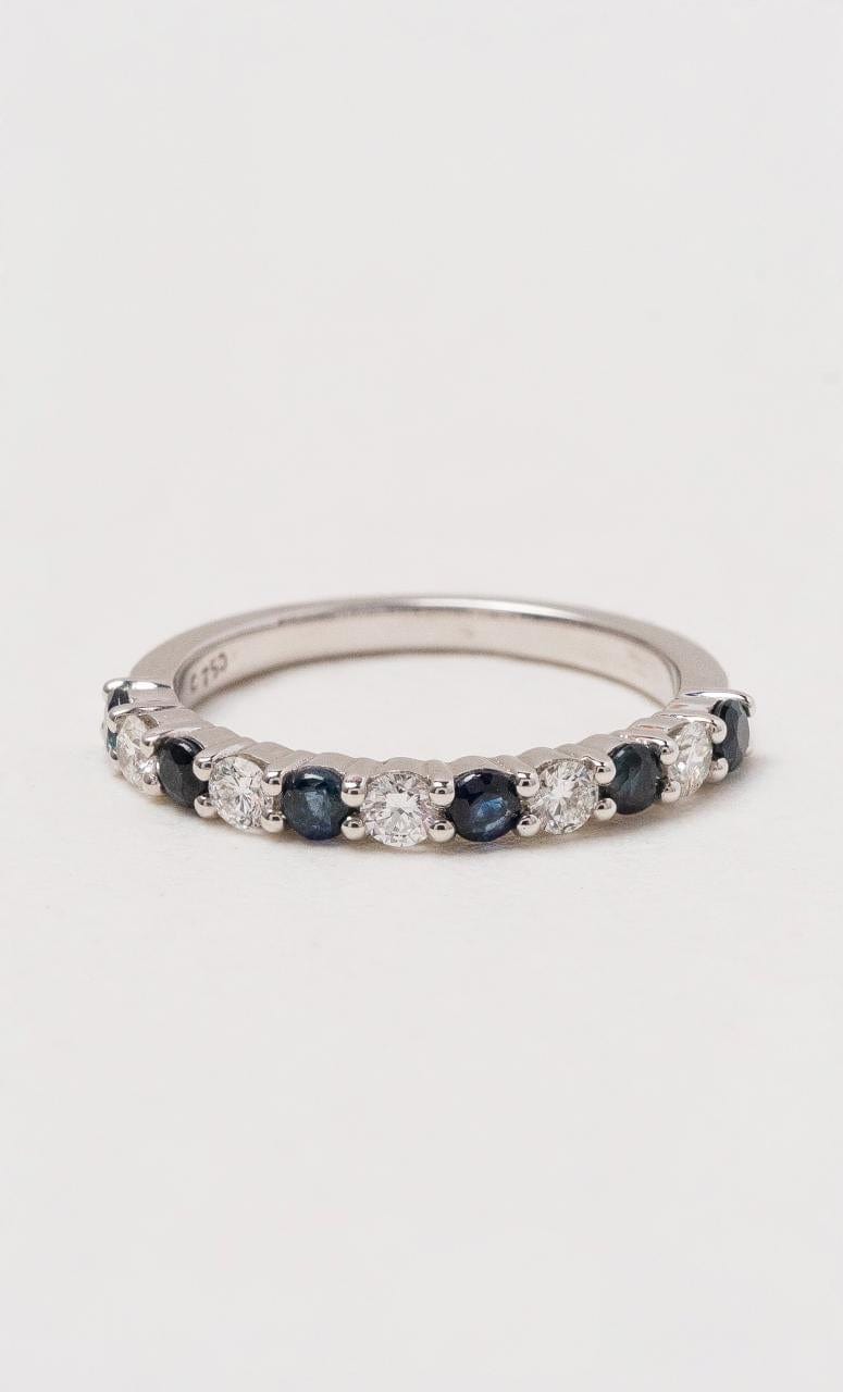 Hogans Family Jewellers 18K WG Round Sapphire and Diamond Band