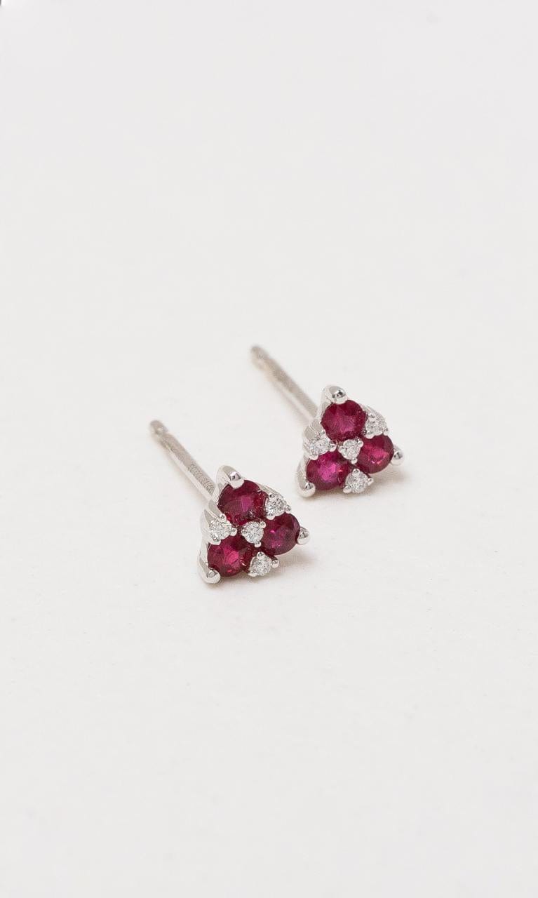 Hogans Family Jewellers 18K WG Ruby Trio Stud Earrings