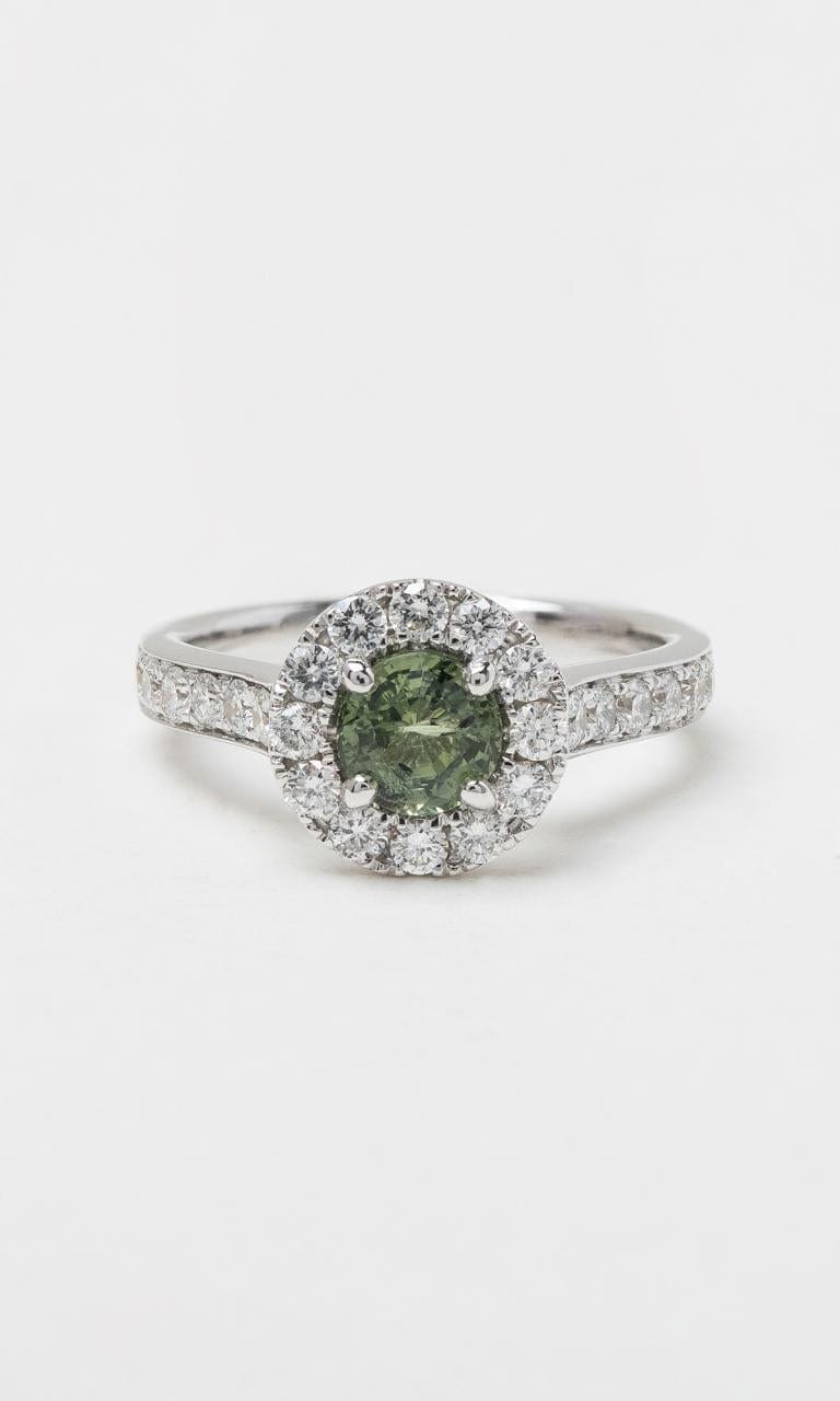 Hogans Family Jewellers 18K WG Tanzanian Sapphire Halo Ring