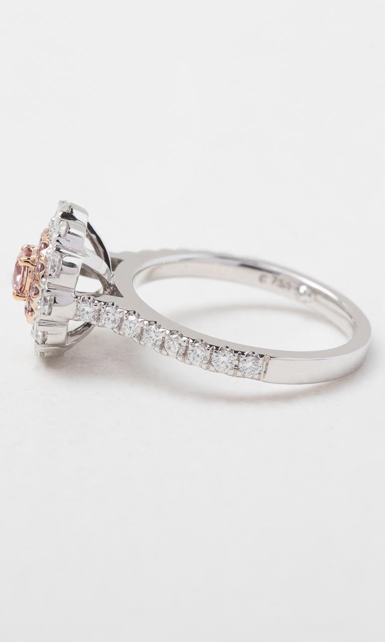 Hogans Family Jewellers 18K WRG Argyle-Certified Round Brilliant Cut Pink Diamond Halo Ring