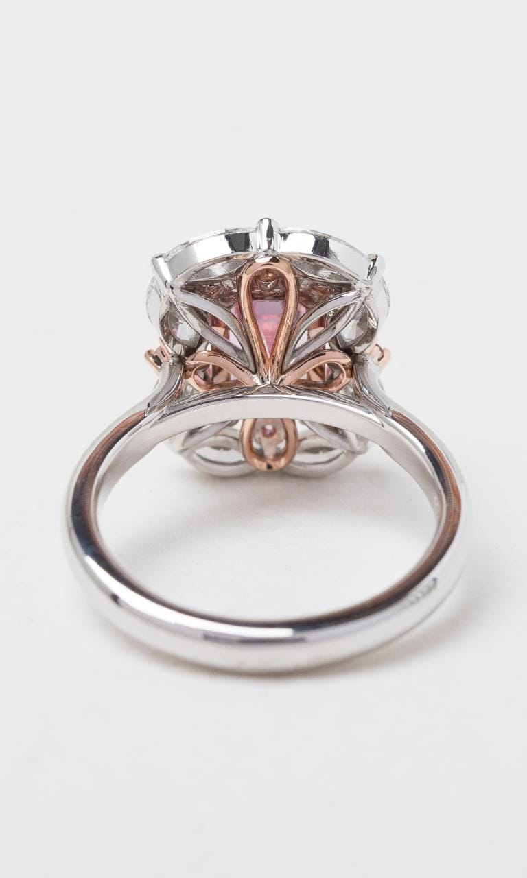 Hogans Family Jewellers 18K WRG Radiant Cut Pink Sapphire & Australian Pink Diamond Cluster Ring