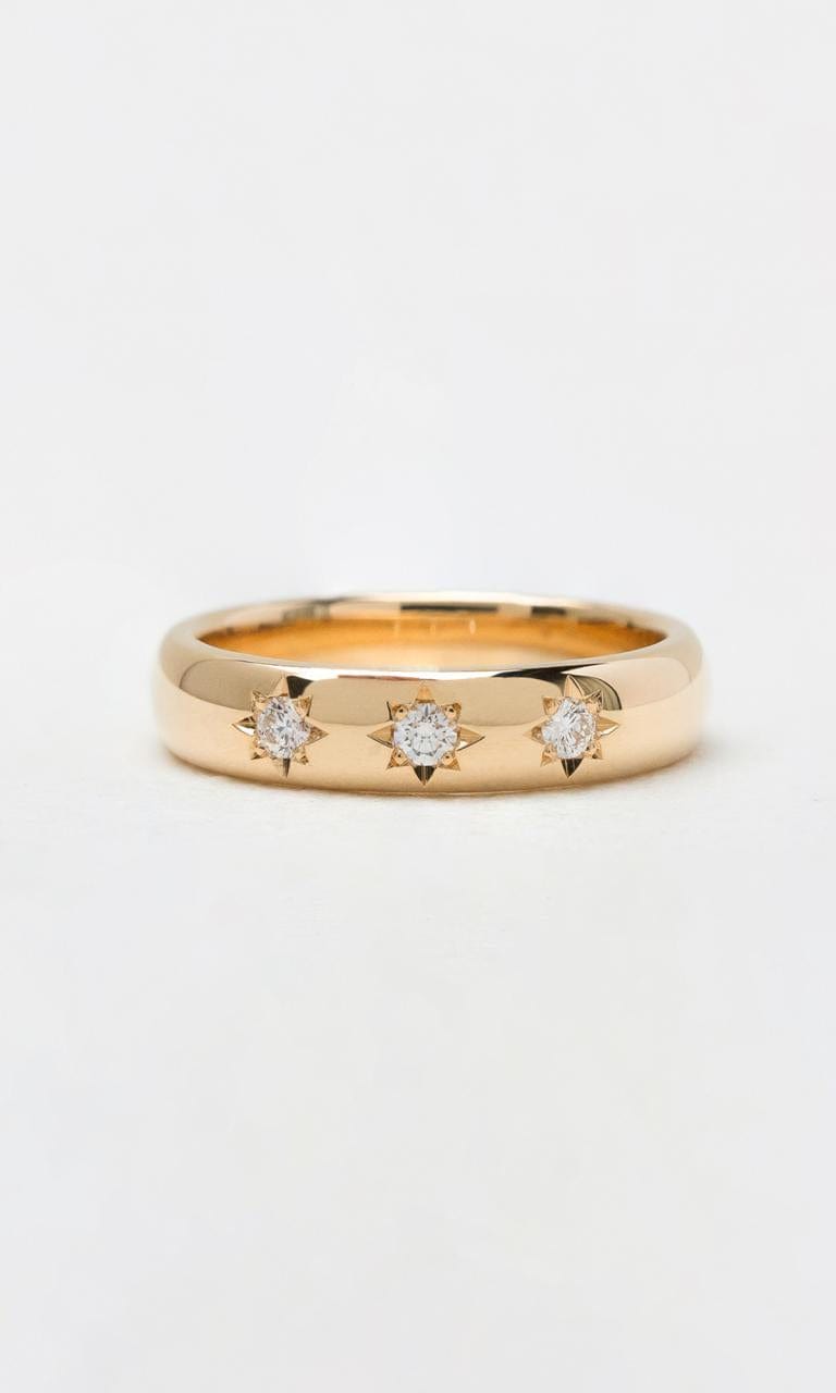 Hogans Family Jewellers 18K YG 0.09ct TDW Round Brilliant Diamond Star-Set Band