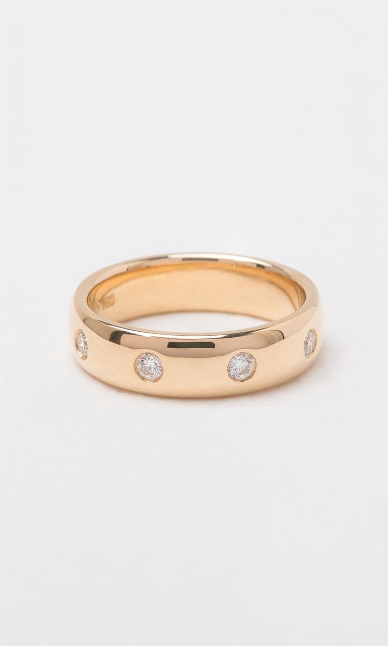 Hogans Family Jewellers 18K YG 0.16ct TDW Round Brilliant Cut Tap Set Diamond Band