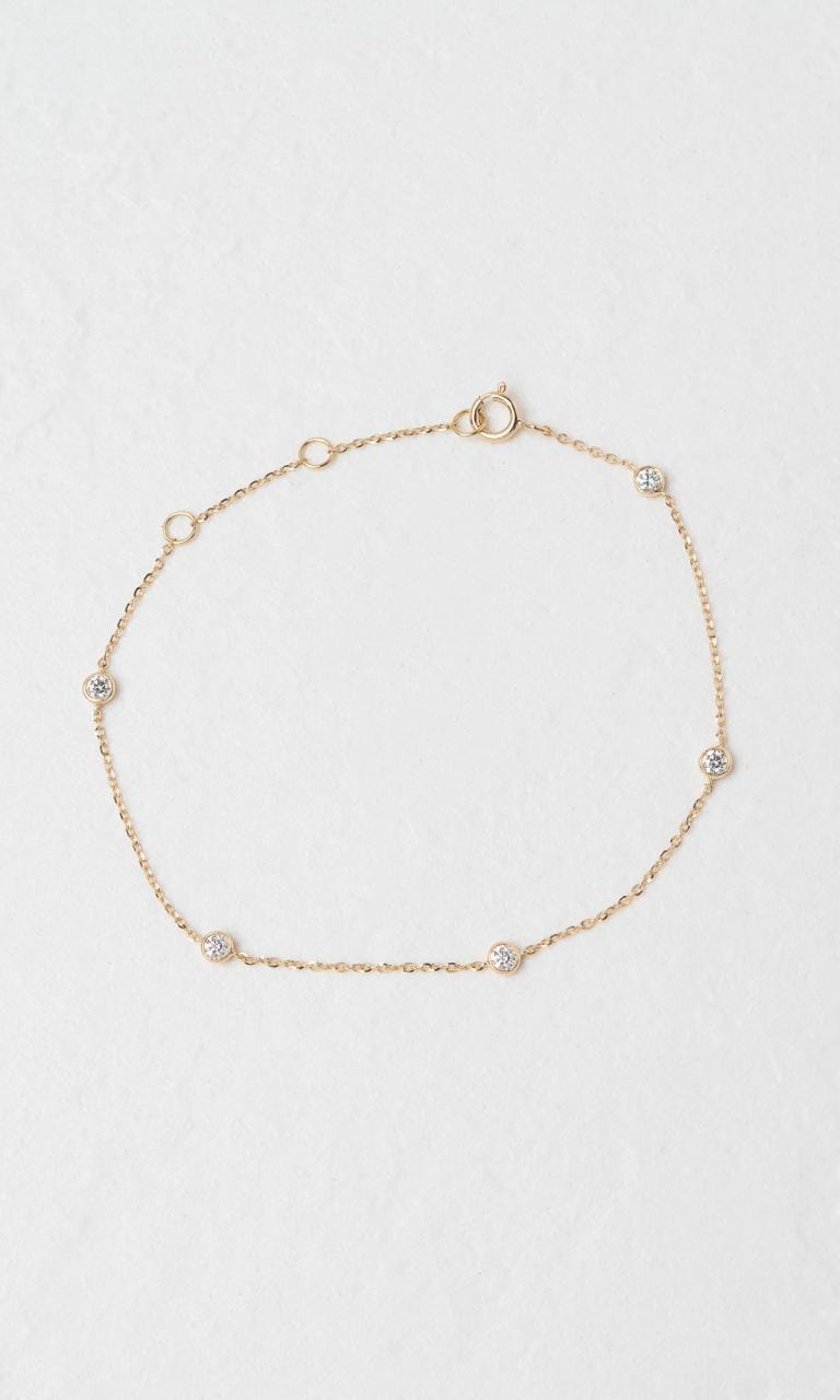 Hogans Family Jewellers 18K YG 0.23ct TDW Round Brilliant Cut Diamond Bezel Set Bracelet