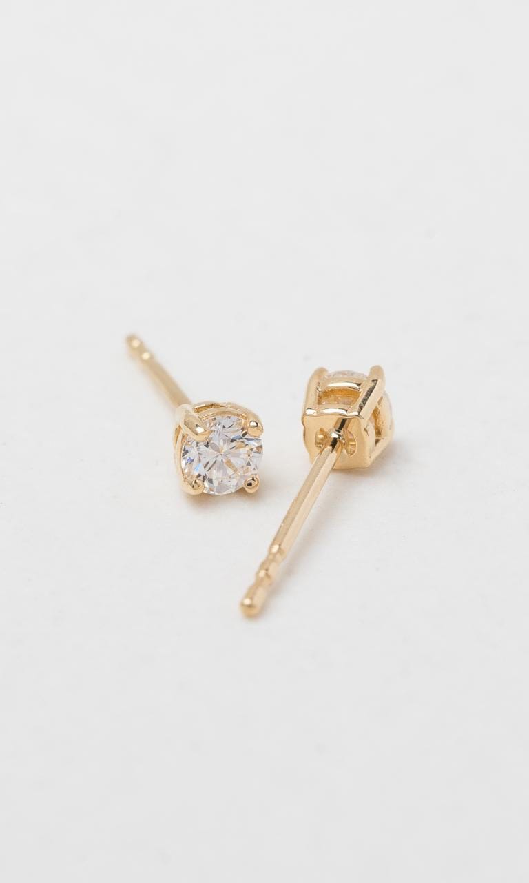 Hogans Family Jewellers 18K YG 0.40ct TDW Round Brilliant Cut Diamond Solitaire Stud Earrings