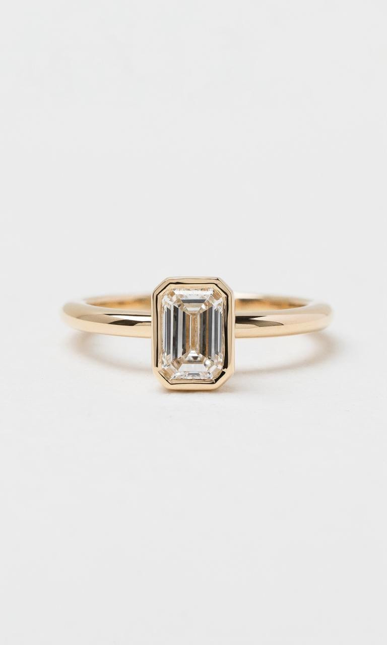 Hogans Family Jewellers 18K YG 0.80ct Emerald Cut Diamond Solitaire Ring
