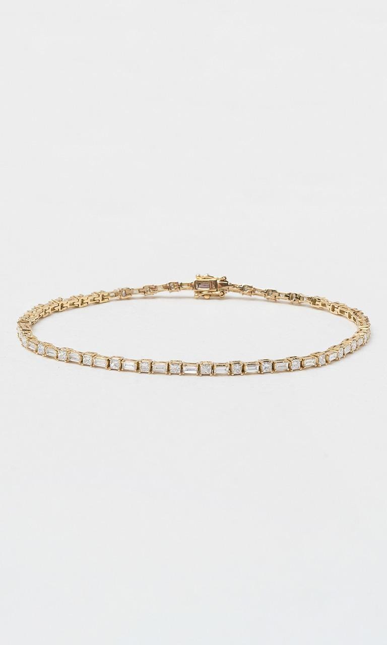 Hogans Family Jewellers 18K YG 2.01ct TDW Baguette & Round Brilliant Cut Diamond Tennis Bracelet