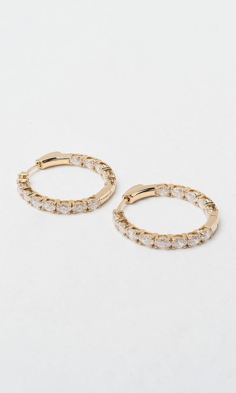 Hogans Family Jewellers 18K YG 2.26ct TDW Oval Cut Diamond Huggie Earrings