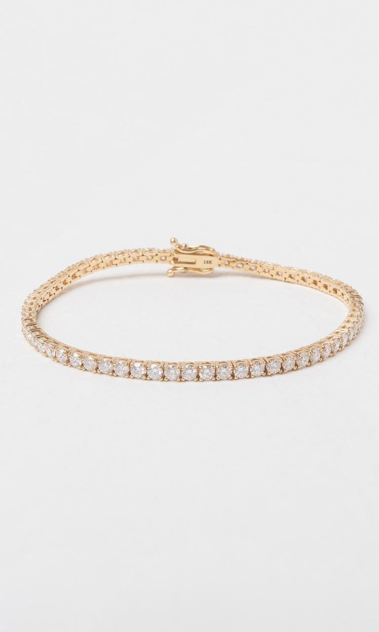 Hogans Family Jewellers 18K YG 4.655ct TDW Round Brilliant Cut Diamond Tennis Bracelet