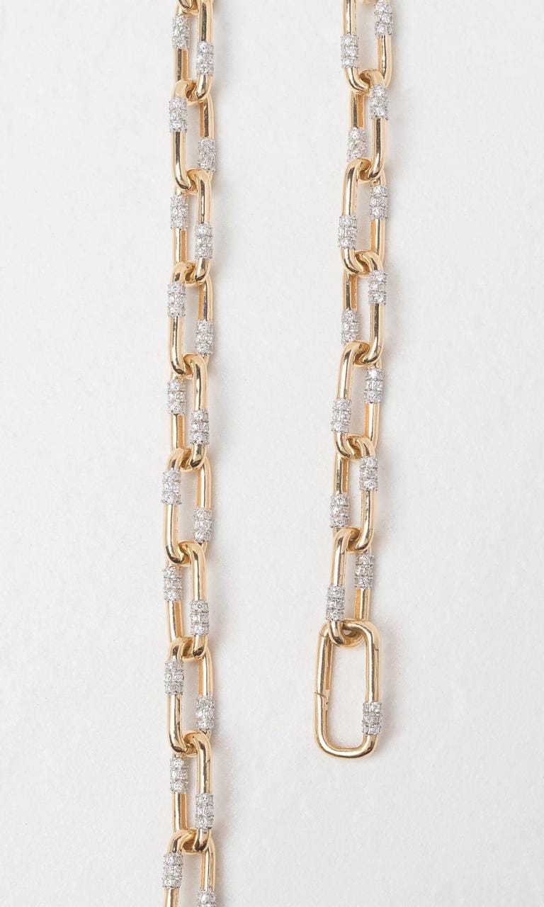 Hogans Family Jewellers 18K YG 5.78ct TDW Round Brilliant Cut Diamond Paperclip Chain Necklace