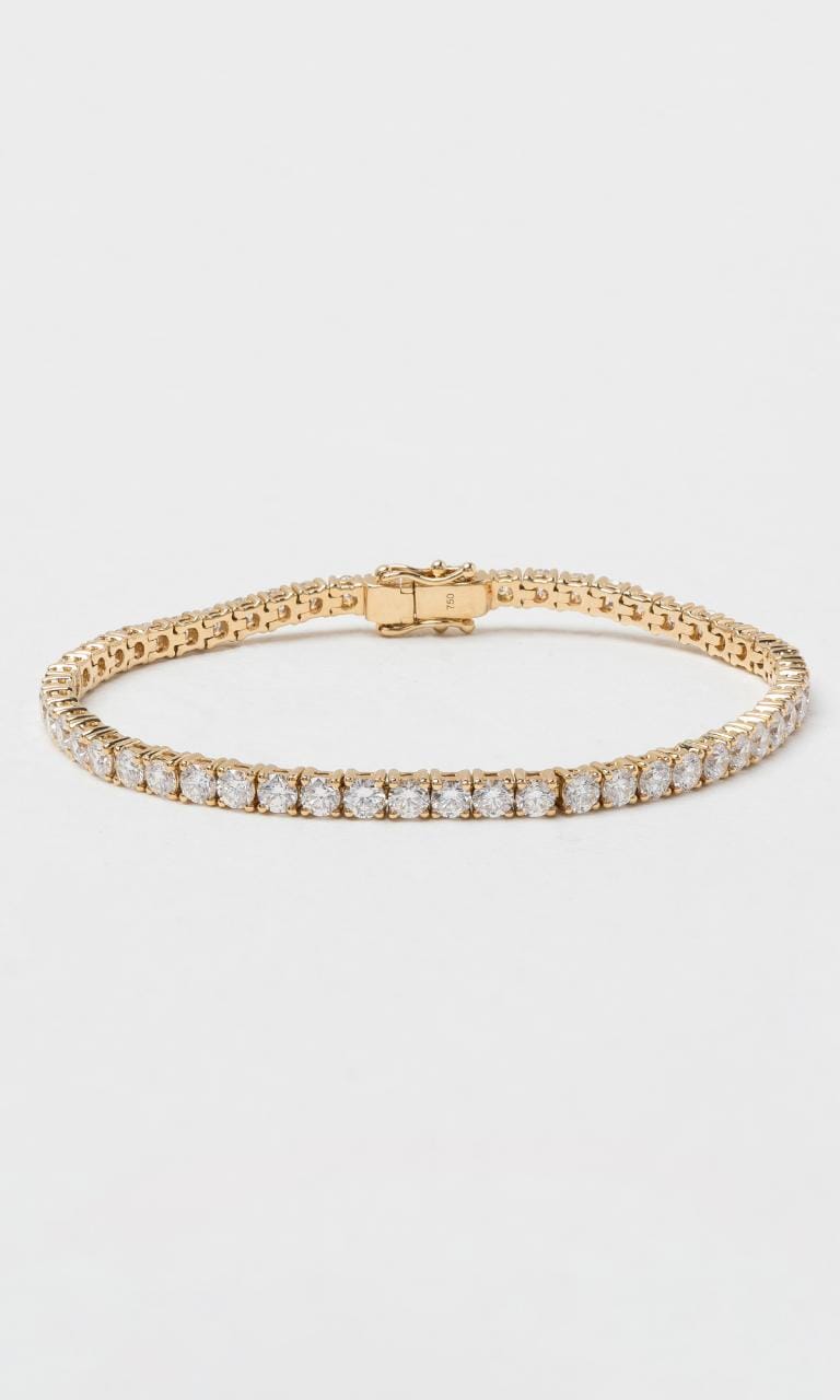 Hogans Family Jewellers 18K YG 6.58ct TDW Round Brilliant Cut Diamond Tennis Bracelet