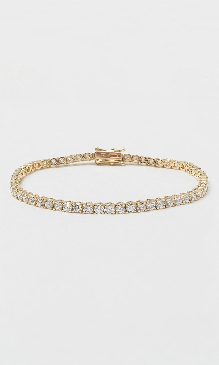 Hogans Family Jewellers 18K YG 6.75ct TDW Round Brilliant Cut Diamond Tennis Bracelet