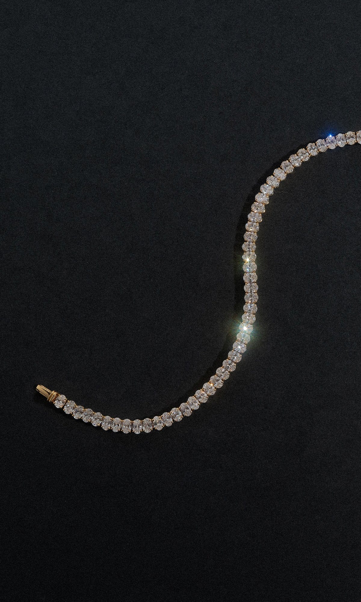 Hogans Family Jewellers 18K YG 7.04ct TDW Oval Cut Diamond Tennis Bracelet