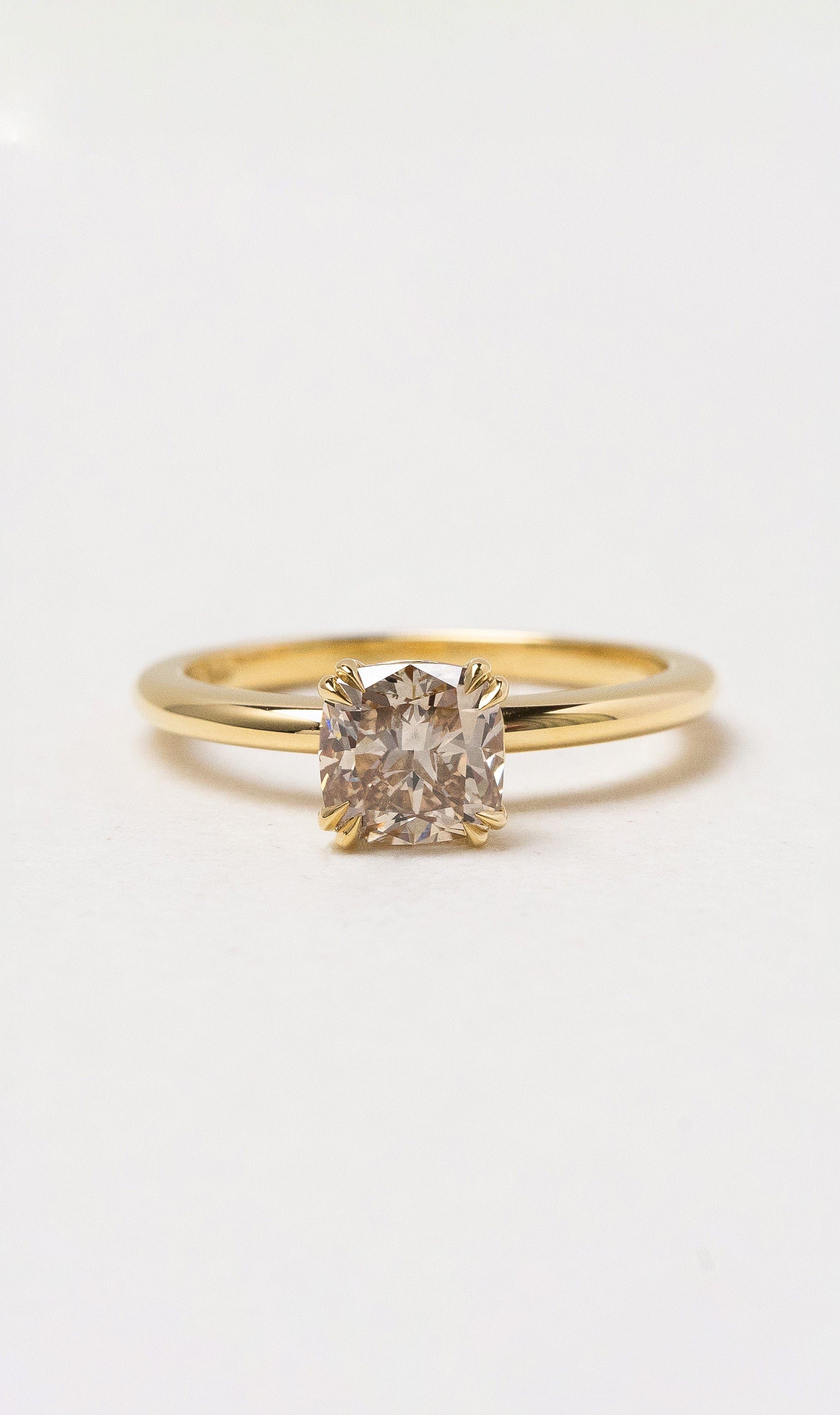 Hogans Family Jewellers 18K YG Cushion Champagne Diamond Ring