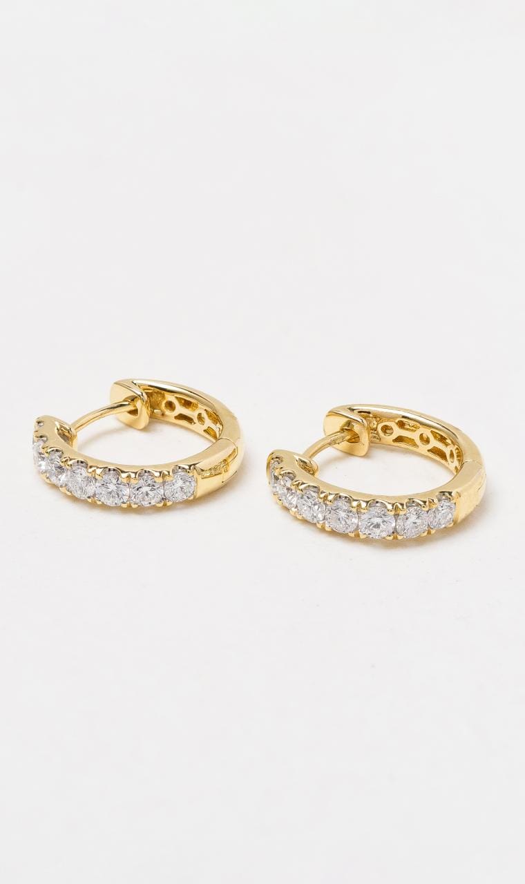 Hogans Family Jewellers 18K YG Diamond Huggie Earrings