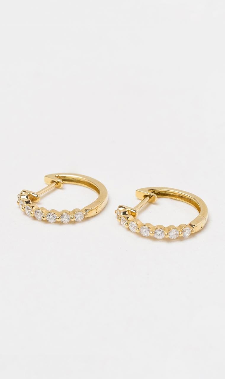 Hogans Family Jewellers 18K YG Diamond Huggie Earrings