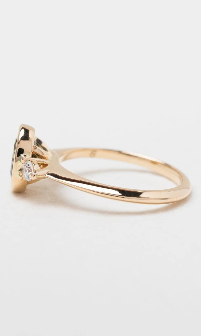 Hogans Family Jewellers 18K YG Oval Cut Sapphire Trilogy Ring