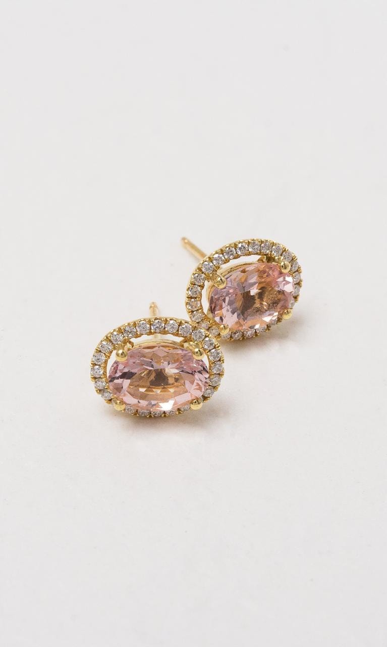 Hogans Family Jewellers 18K YG Oval Morganite Earrings