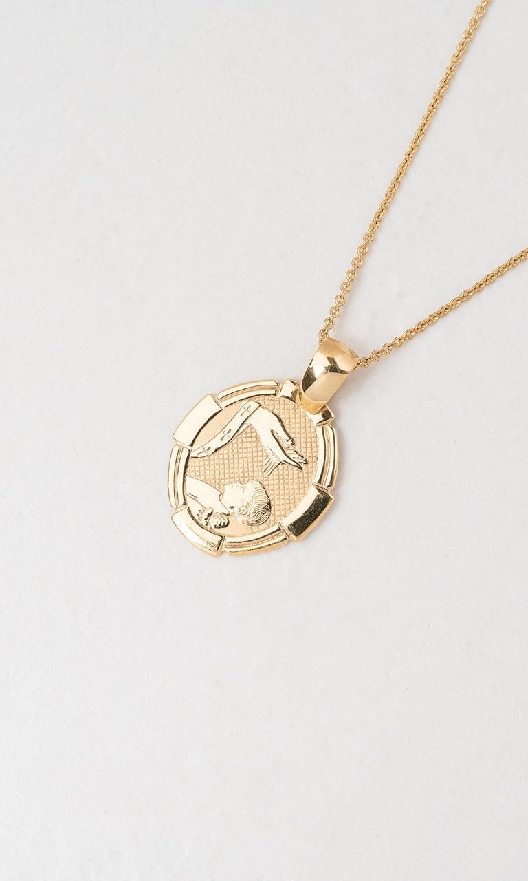 Hogans Family Jewellers 18K YG Religious Baptismal Disc Pendant