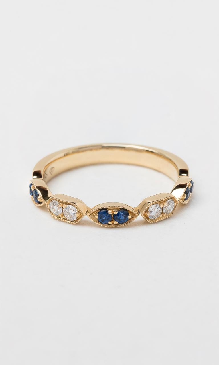 Hogans Family Jewellers 18K YG Round Brilliant Cut Sapphire Band