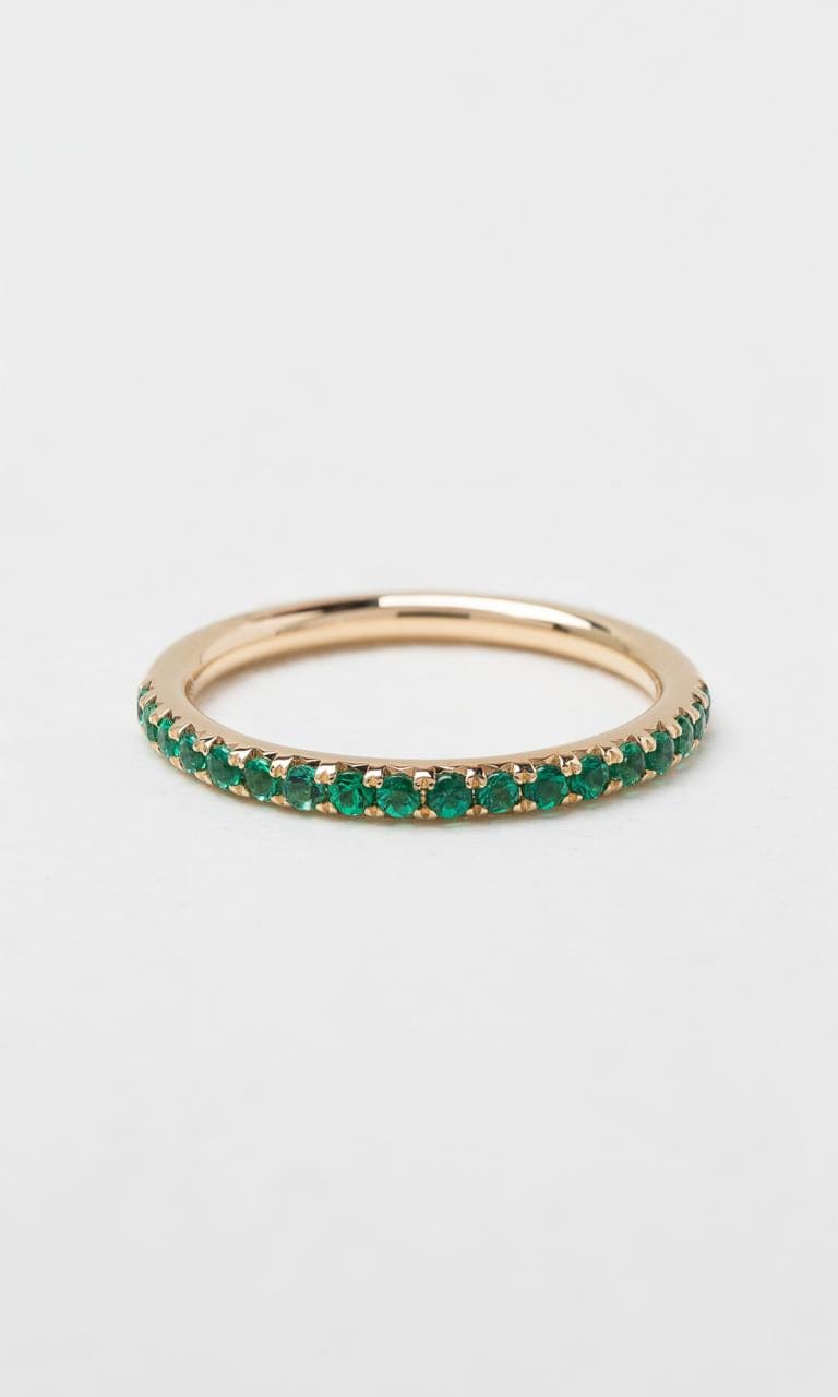 Hogans Family Jewellers 18K YG Round Brilliant Cut Zambian Emerald Dress Ring