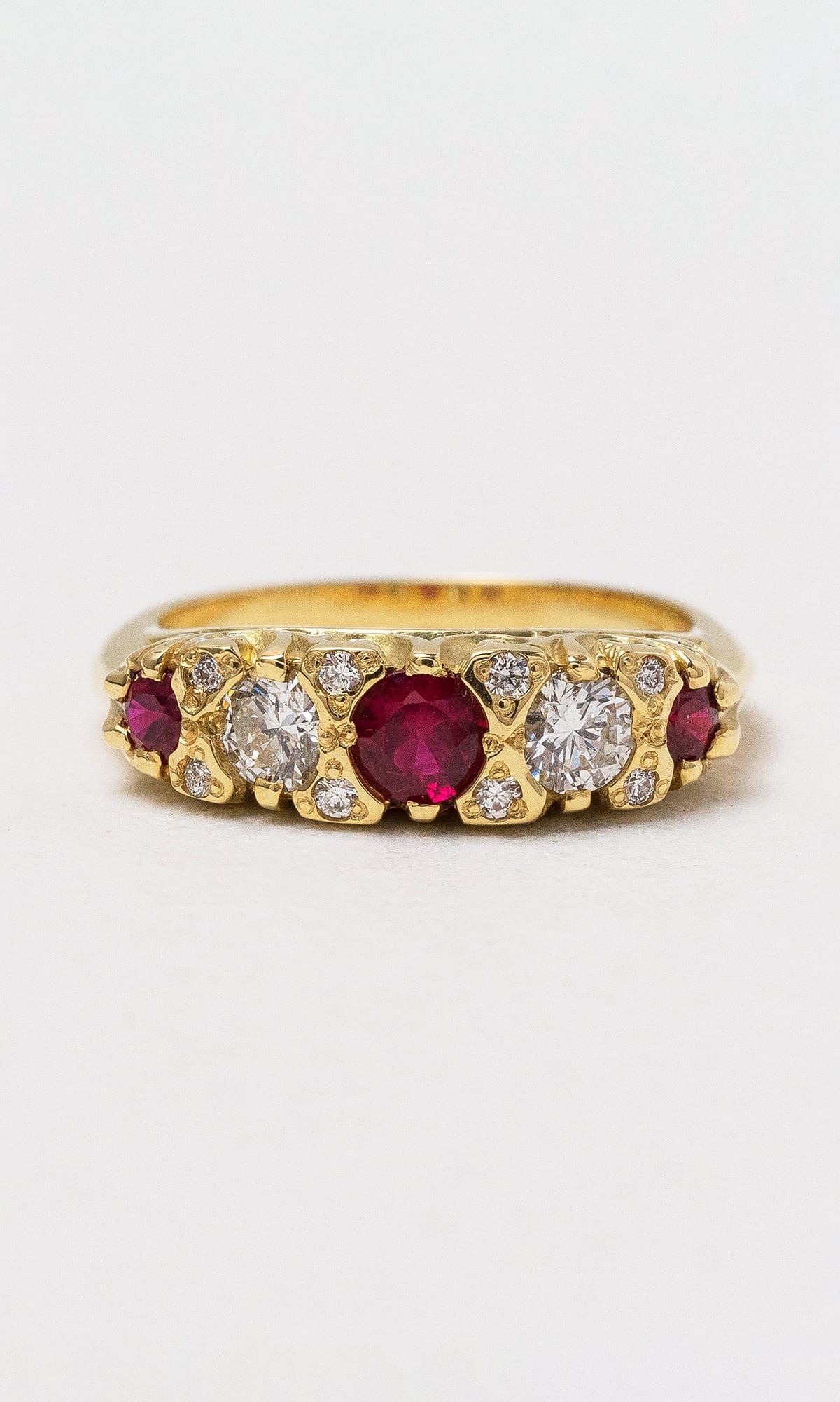 Hogans Family Jewellers 18K YG Ruby and Diamond Dress Ring
