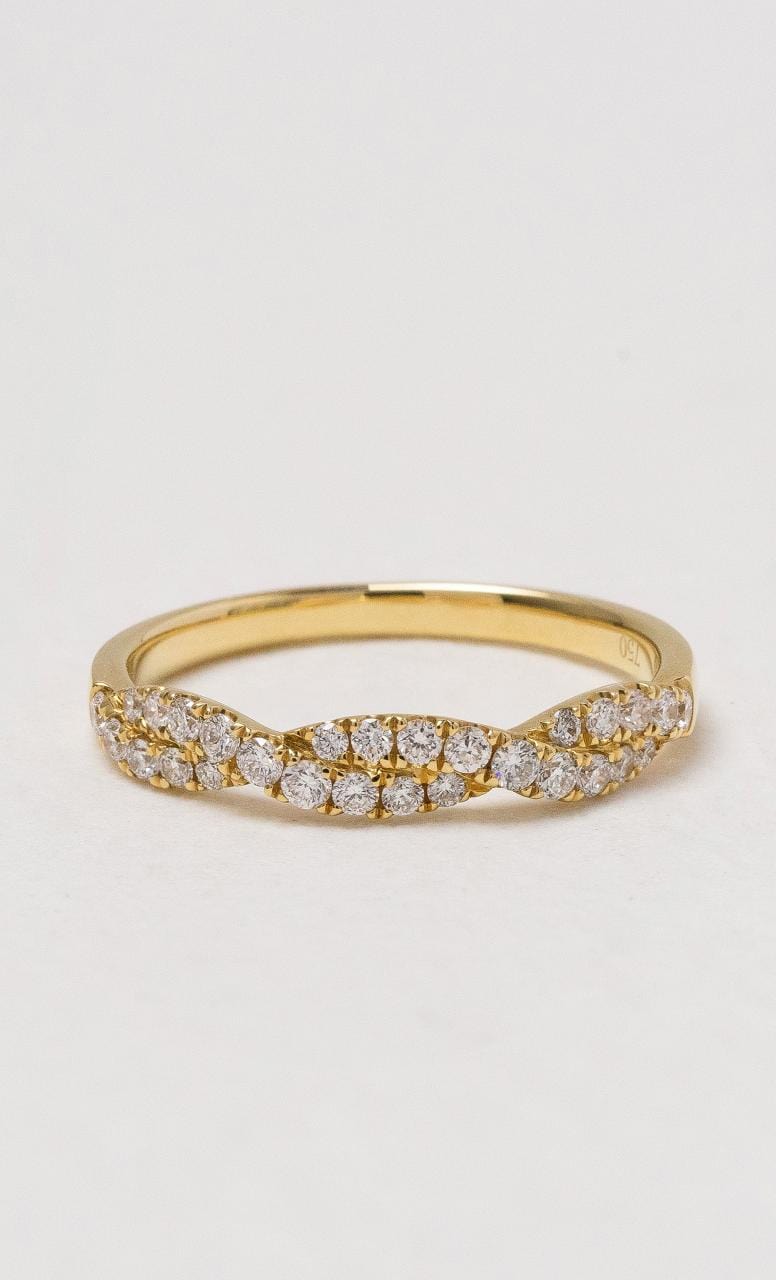 Hogans Family Jewellers 18K YG Twist Diamond Band