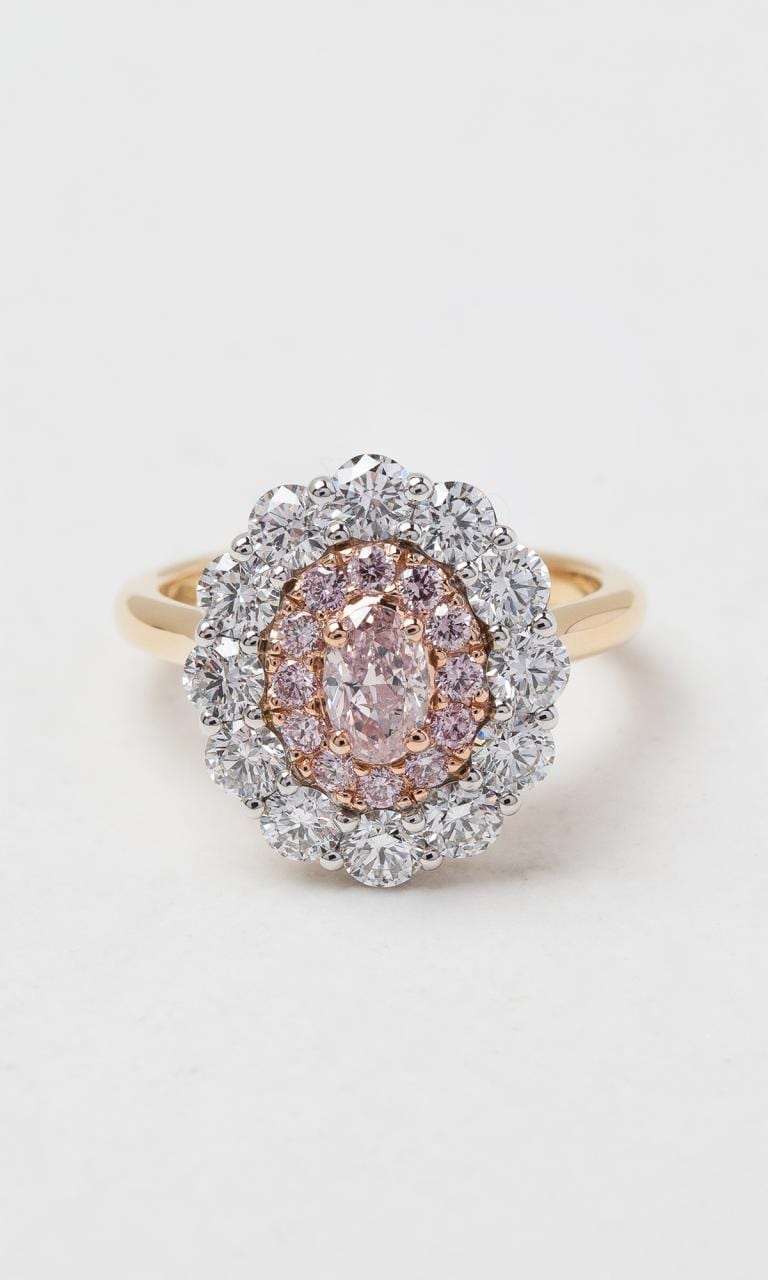Hogans Family Jewellers 18K YRWG Argyle-Certified Pink Diamond Cluster Ring