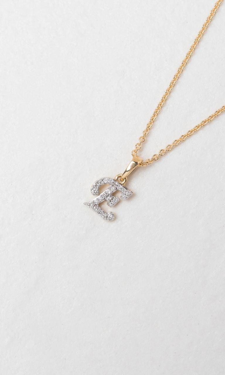 Hogans Family Jewellers 18K YWG 0.06ct TDW 'E' Initial Diamond Set Pendant
