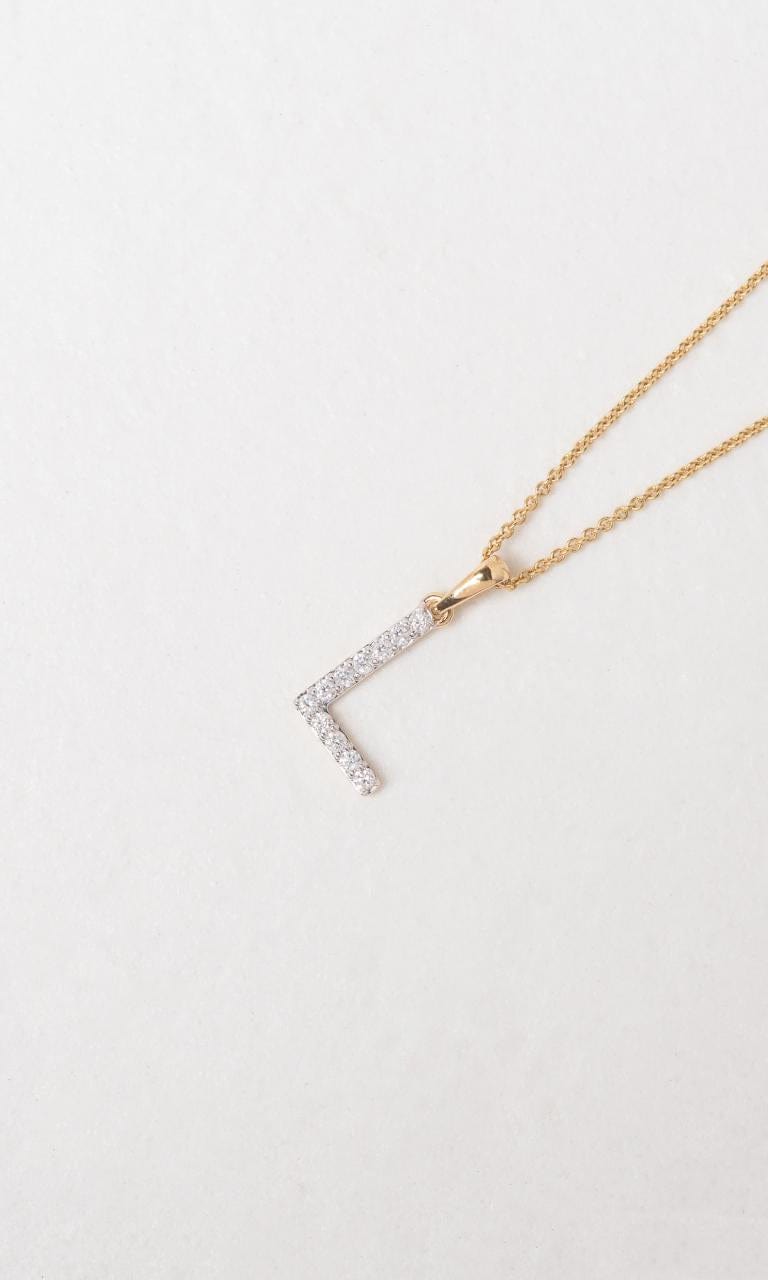 Hogans Family Jewellers 18K YWG 0.19ct TDW 'L' Initial Diamond Set Pendant