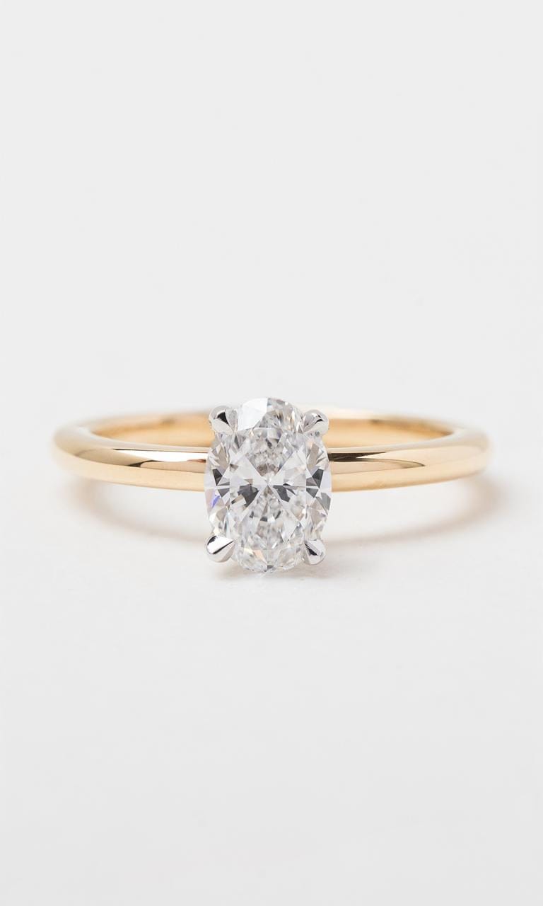 Hogans Family Jewellers 18K YWG 0.80ct Oval Cut Diamond Solitaire Ring