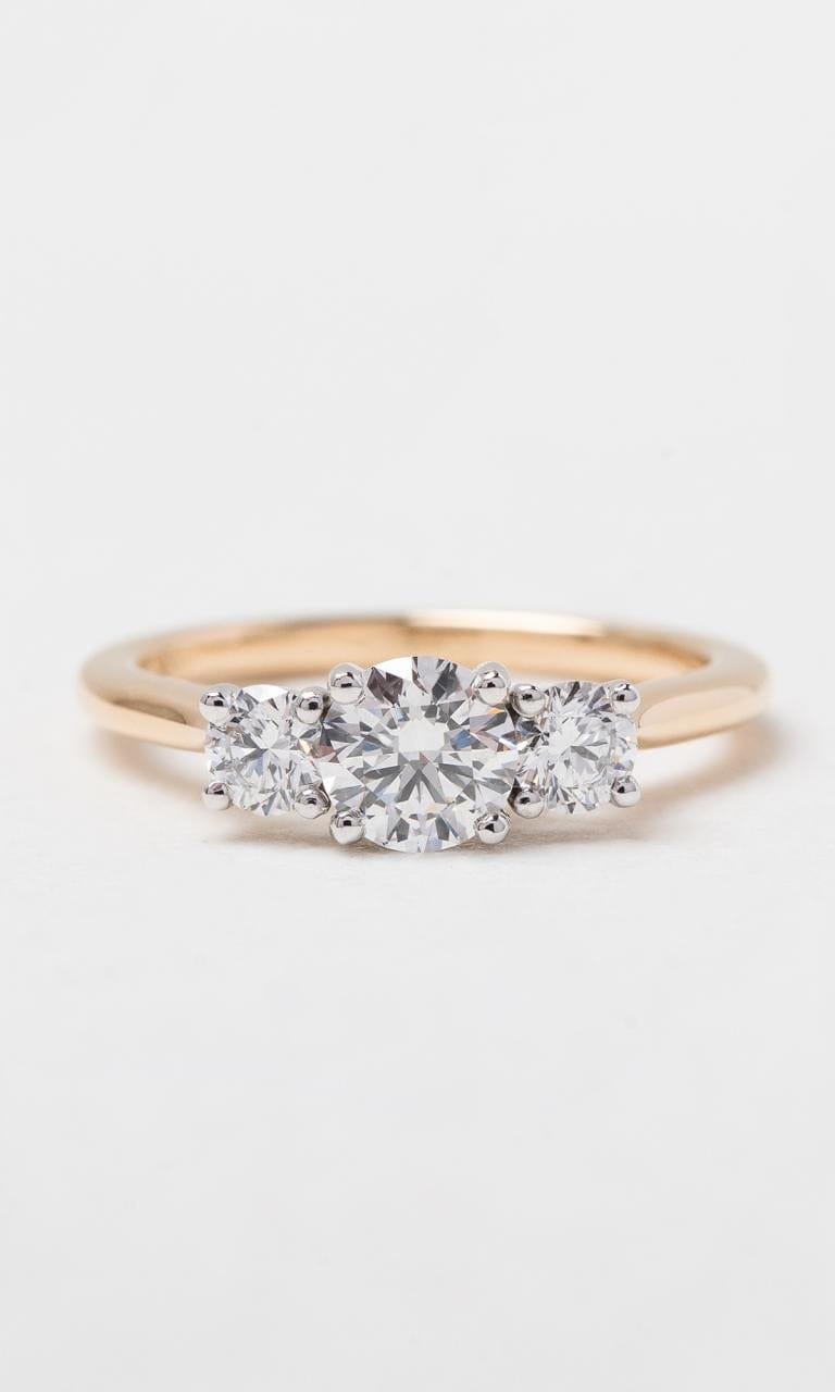 Hogans Family Jewellers 18K YWG 0.80ct TDW Round Brilliant Cut Trilogy Ring