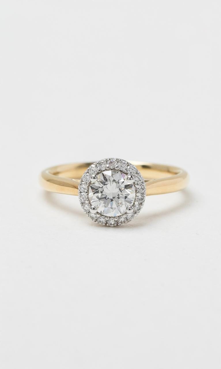 Hogans Family Jewellers 18K YWG 0.83ct TDW Round Brilliant Diamond Halo Ring