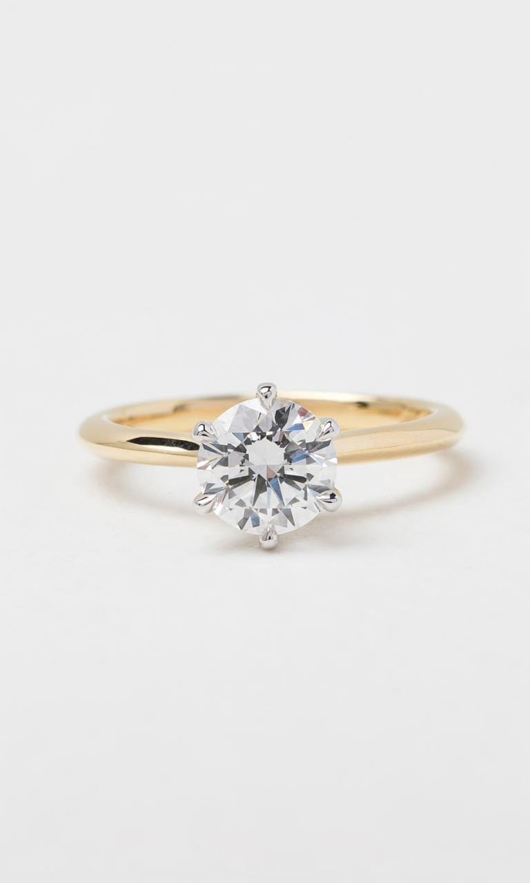 Hogans Family Jewellers 18K YWG 1.00ct Round Brilliant Cut Diamond Solitaire Ring
