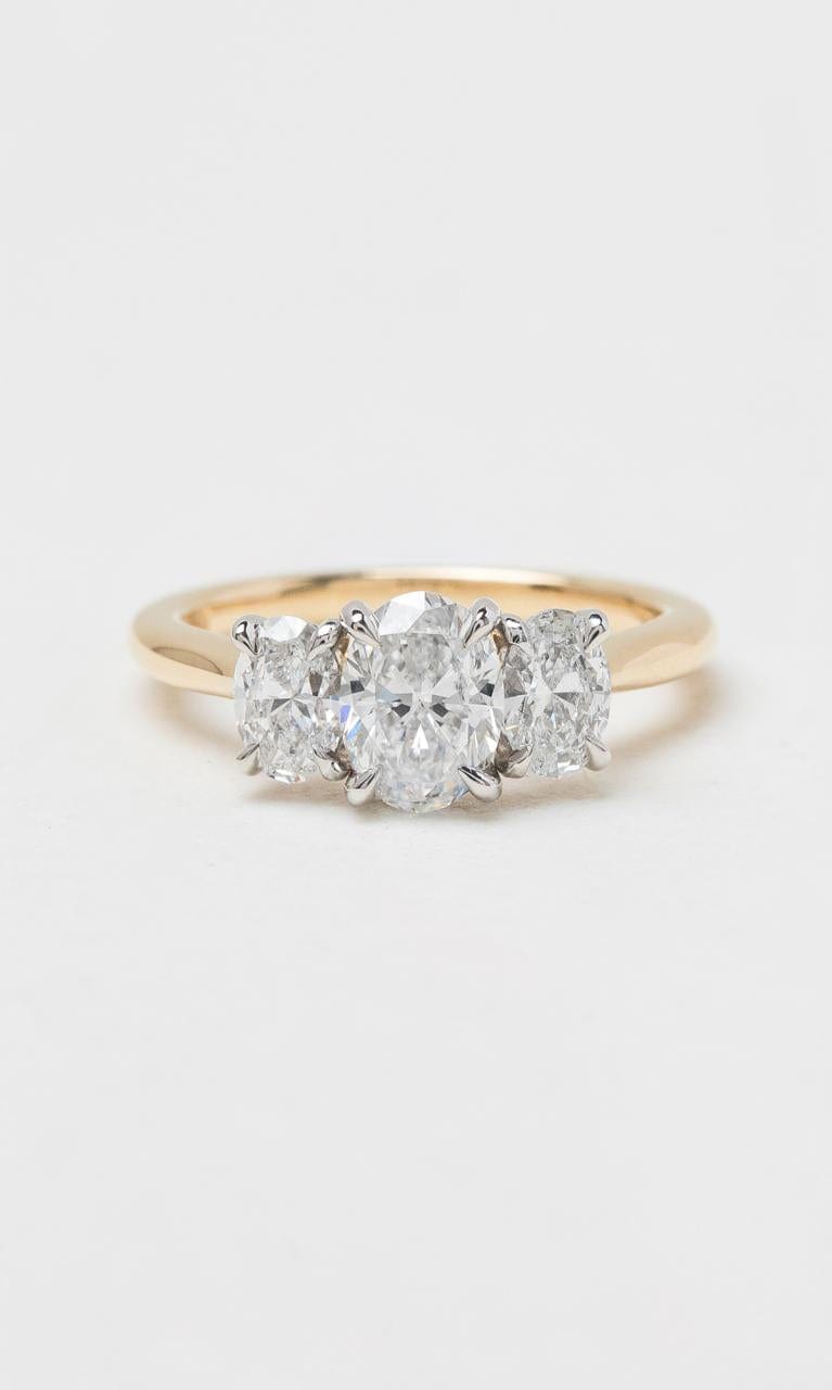 Hogans Family Jewellers 18K YWG 1.40ct TDW Oval Cut Diamond Trilogy Ring