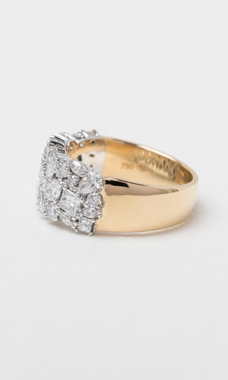 Hogans Family Jewellers 18K YWG 1.55ct TDW Multi-Cut Diamond Wide Dress Ring