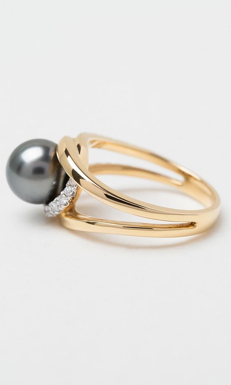 Hogans Family Jewellers 18K YWG 8mm Tahitian Pearl Dress Ring