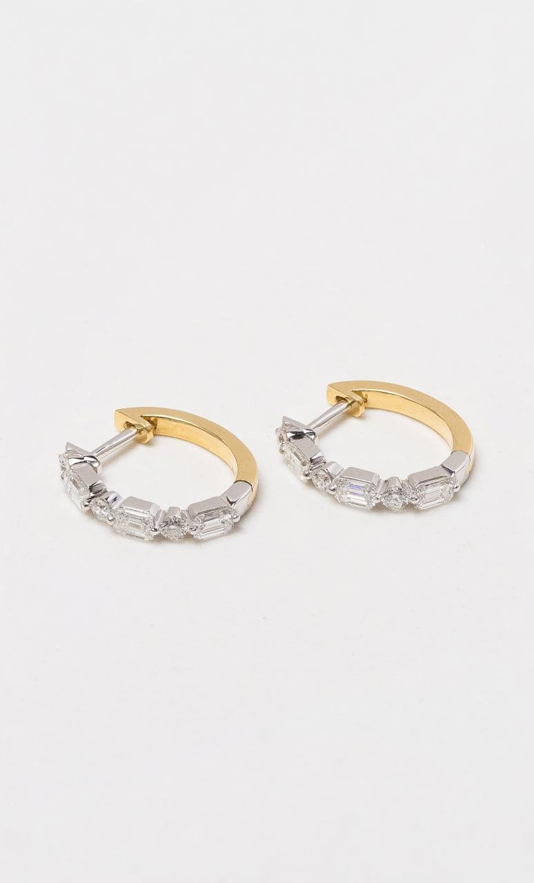 Hogans Family Jewellers 18K YWG Diamond Hoop Earrings