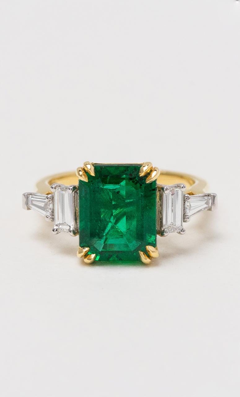 Hogans Family Jewellers 18K YWG Five-Stone Emerald Ring
