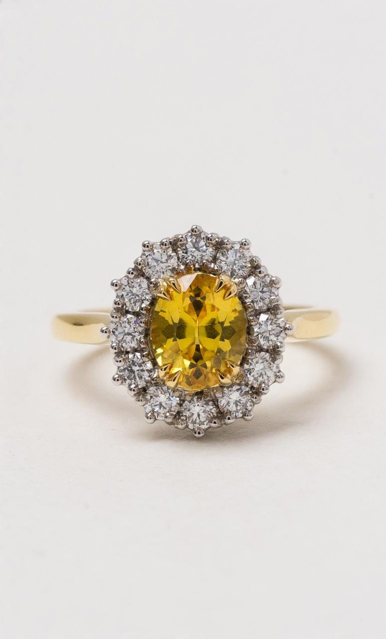 Hogans Family Jewellers 18K YWG Yellow Sapphire Cluster Ring