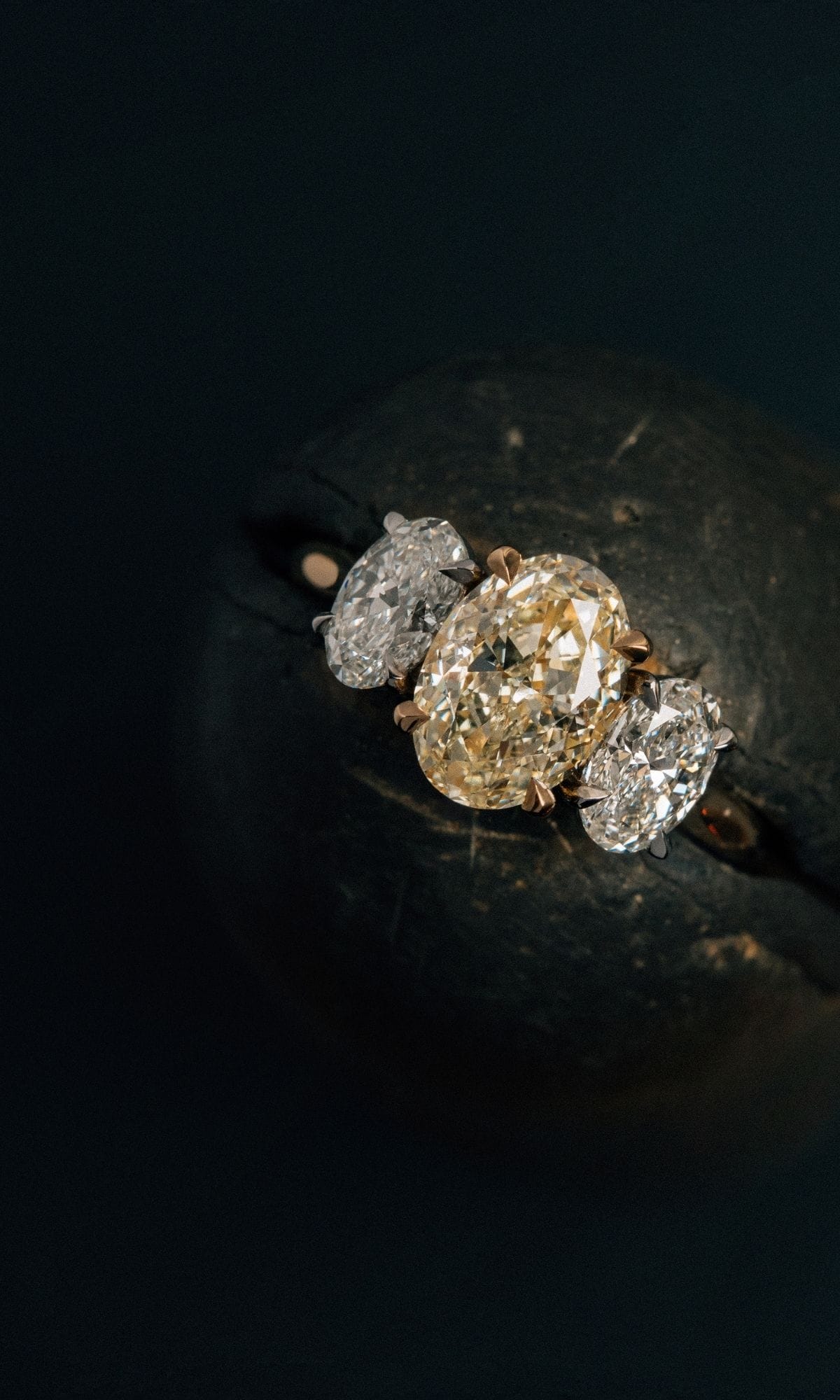 Hogans Family Jewellers 18K YWG Yellow & White Diamond Trilogy Ring