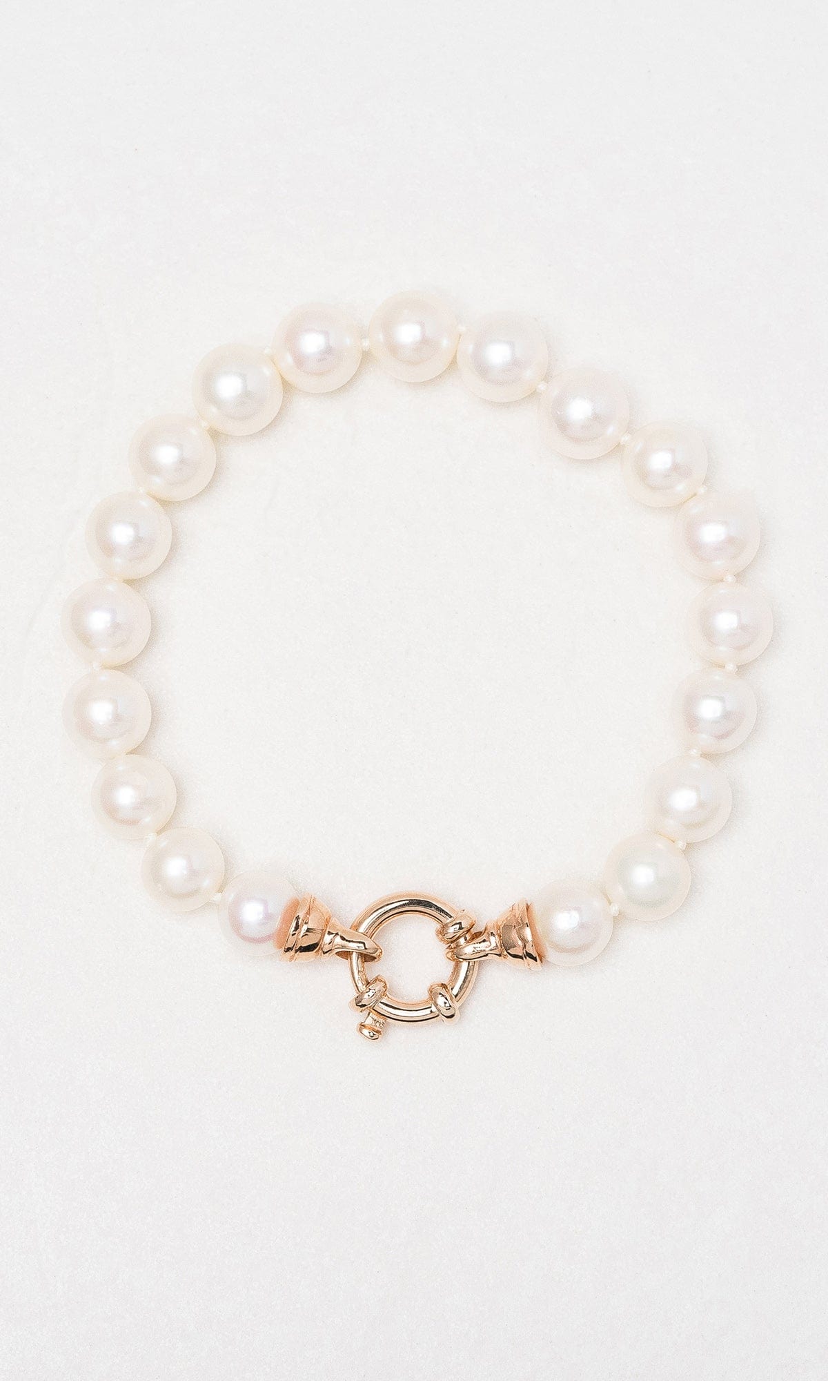 Hogans Family Jewellers 9K RG 10mm Freshwater Euro Bolt Pearl Bracelet